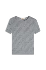 Blusa m Curta Canelado Pontinhos Coral