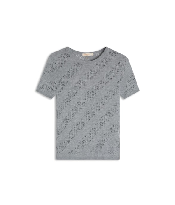 Blusa m Curta Canelado Pontinhos Coral