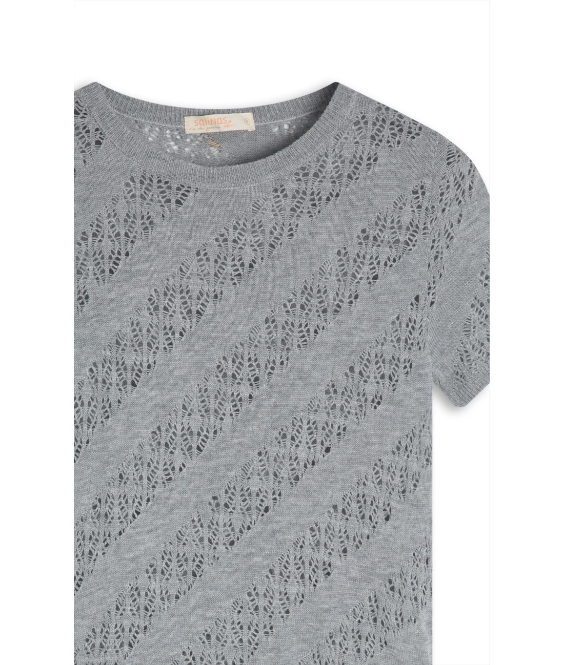 Blusa m Curta Canelado Pontinhos Coral