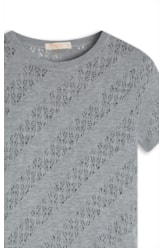 Blusa m Curta Canelado Pontinhos Coral