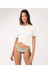 Blusa Malha Manga Curta Off White