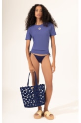Blusa Malha Manga Curta Old Purple