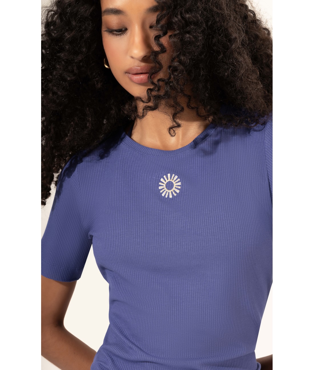 Blusa Malha Manga Curta Old Purple