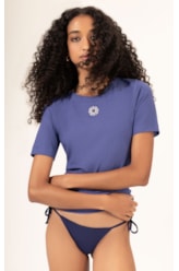 Blusa Malha Manga Curta Old Purple