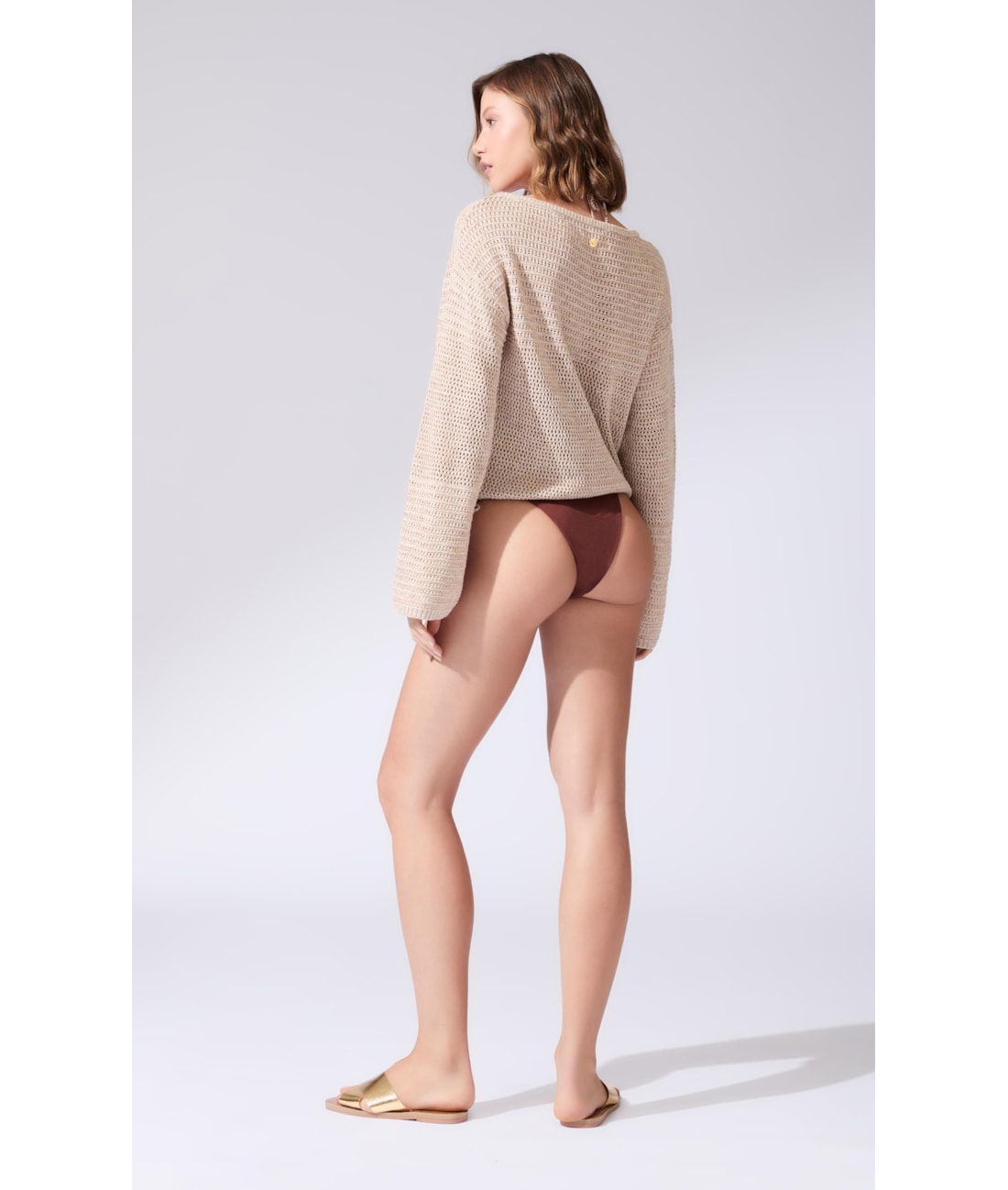 Blusa Manga Longa Tricot Cali Natural