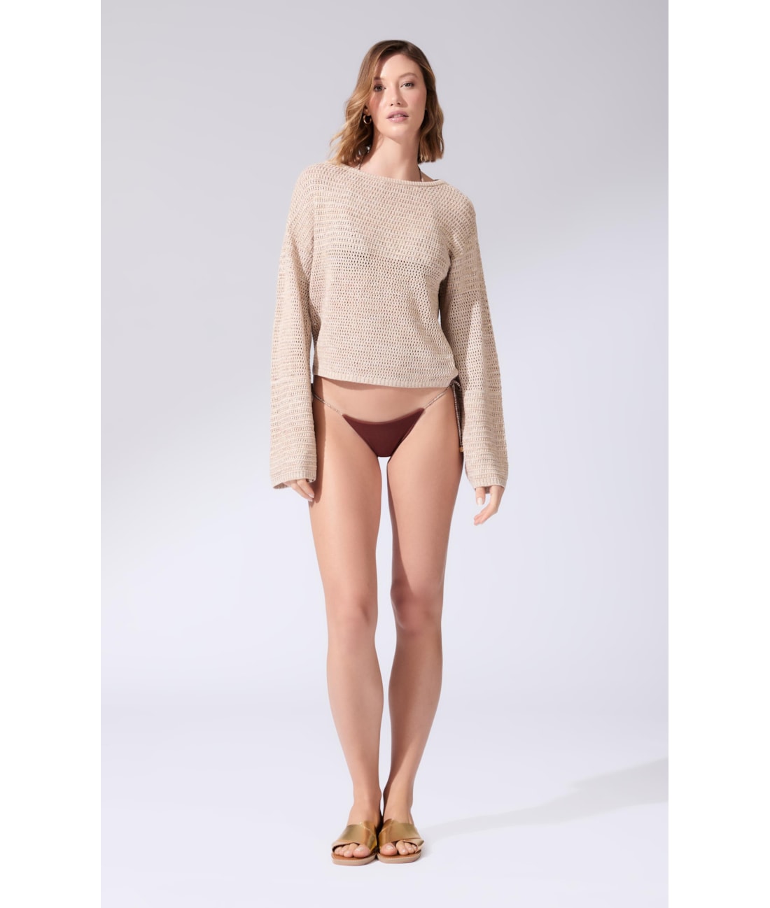 Blusa Manga Longa Tricot Cali Natural