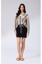 Blusa Manga Longa Tricot Geo Natural