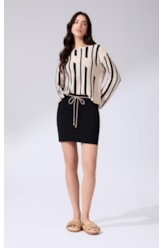 Blusa Manga Longa Tricot Geo Natural