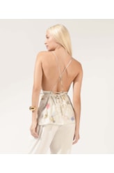 Blusa Mapas Frente Única Areia