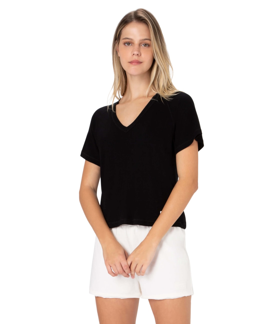 Blusa Mc Canelado Soft Raglan Preto
