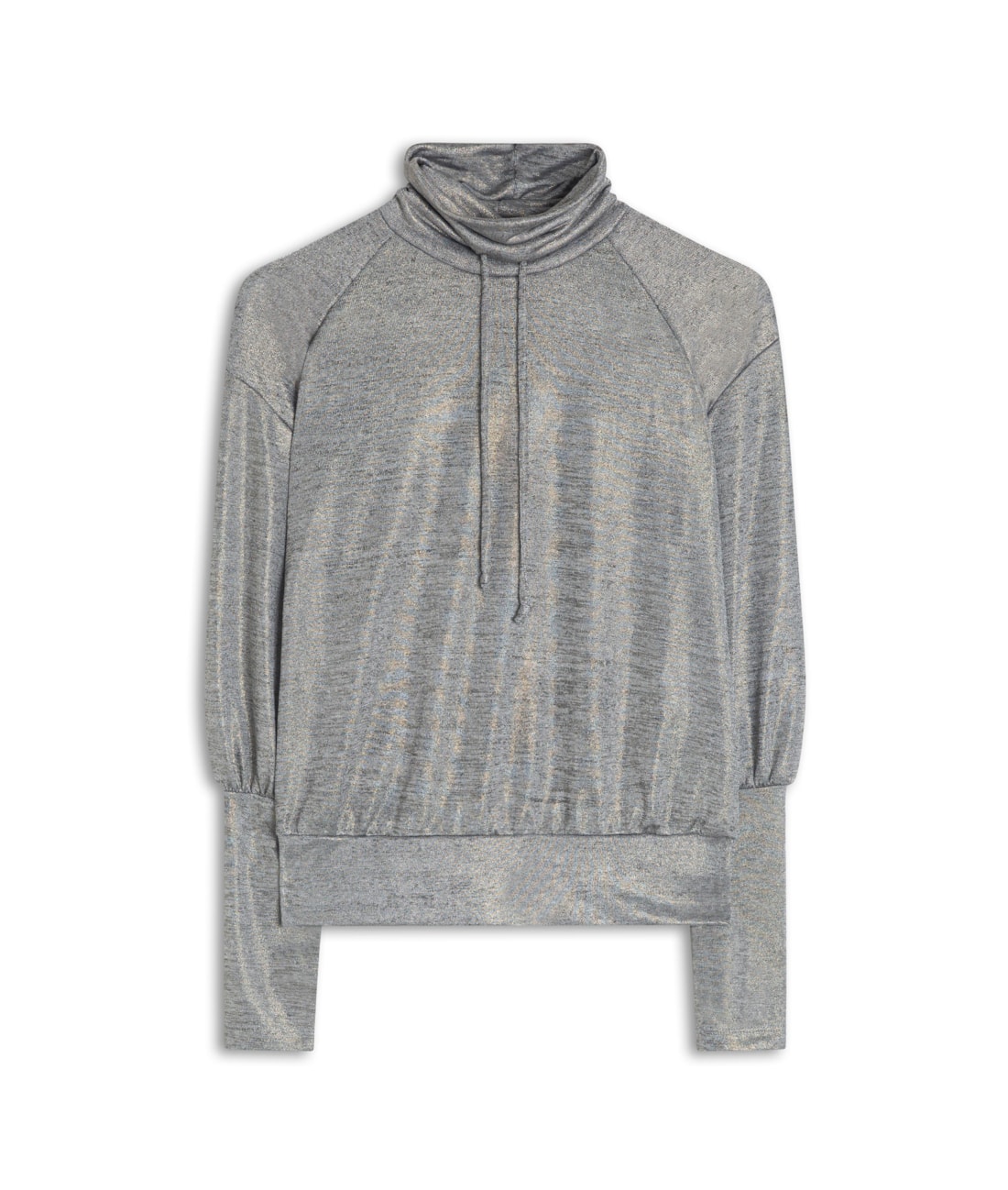 Blusa Ml Jersey Foil Cinza Mescla