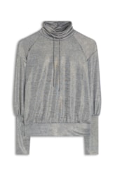 Blusa Ml Jersey Foil Cinza Mescla
