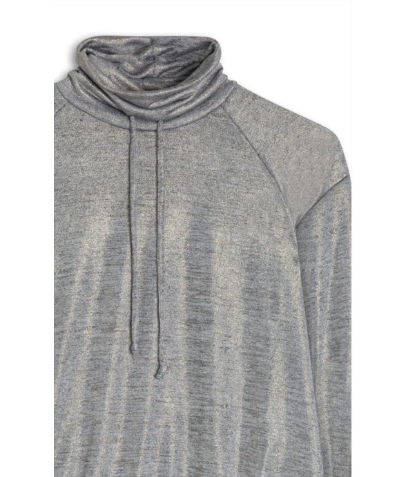 Blusa Ml Jersey Foil Cinza Mescla