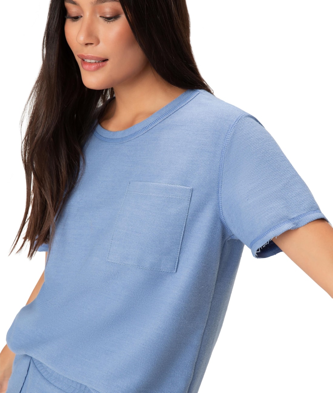 Blusa Moletom Denim Azul Seco