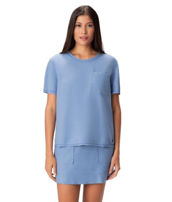 Blusa Moletom Denim Azul Seco