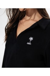 Blusa Polo Atoalhada Preto