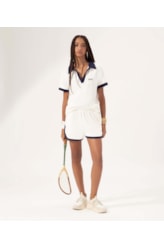 Blusa Polo Atoalhado Bicolor Off White