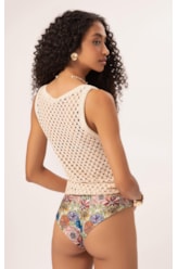 Blusa Regata Cotton Mesh Dourado