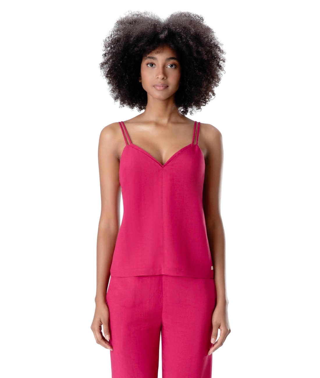 Blusa Regata Visco Linho Pink