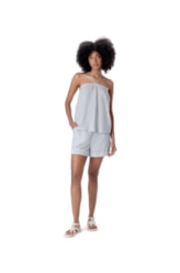 Blusa Regata Visco Stripes Azul Jeans