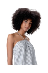Blusa Regata Visco Stripes Azul Jeans