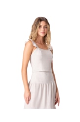 Blusa Resort Cropped Heavy Linho Natural