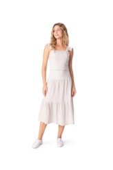 Blusa Resort Cropped Heavy Linho Natural