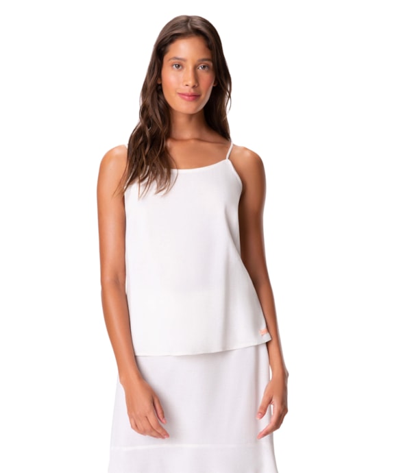 Blusa Resort Linen Blend Branco