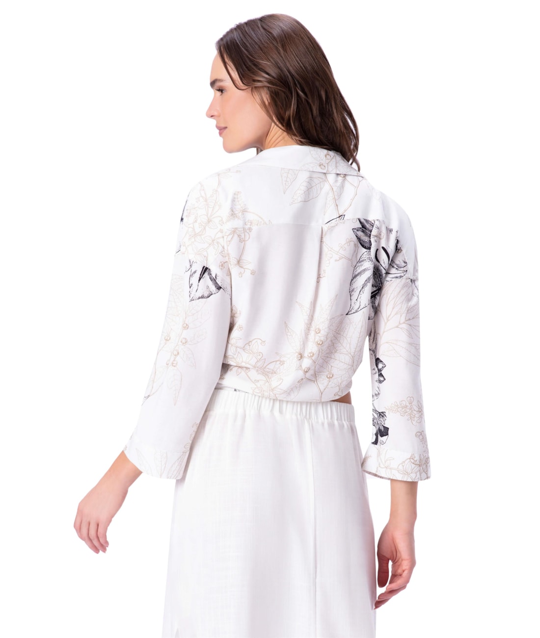 Blusa Resort Linen Blend Off White