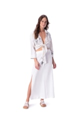 Blusa Resort Linen Blend Off White