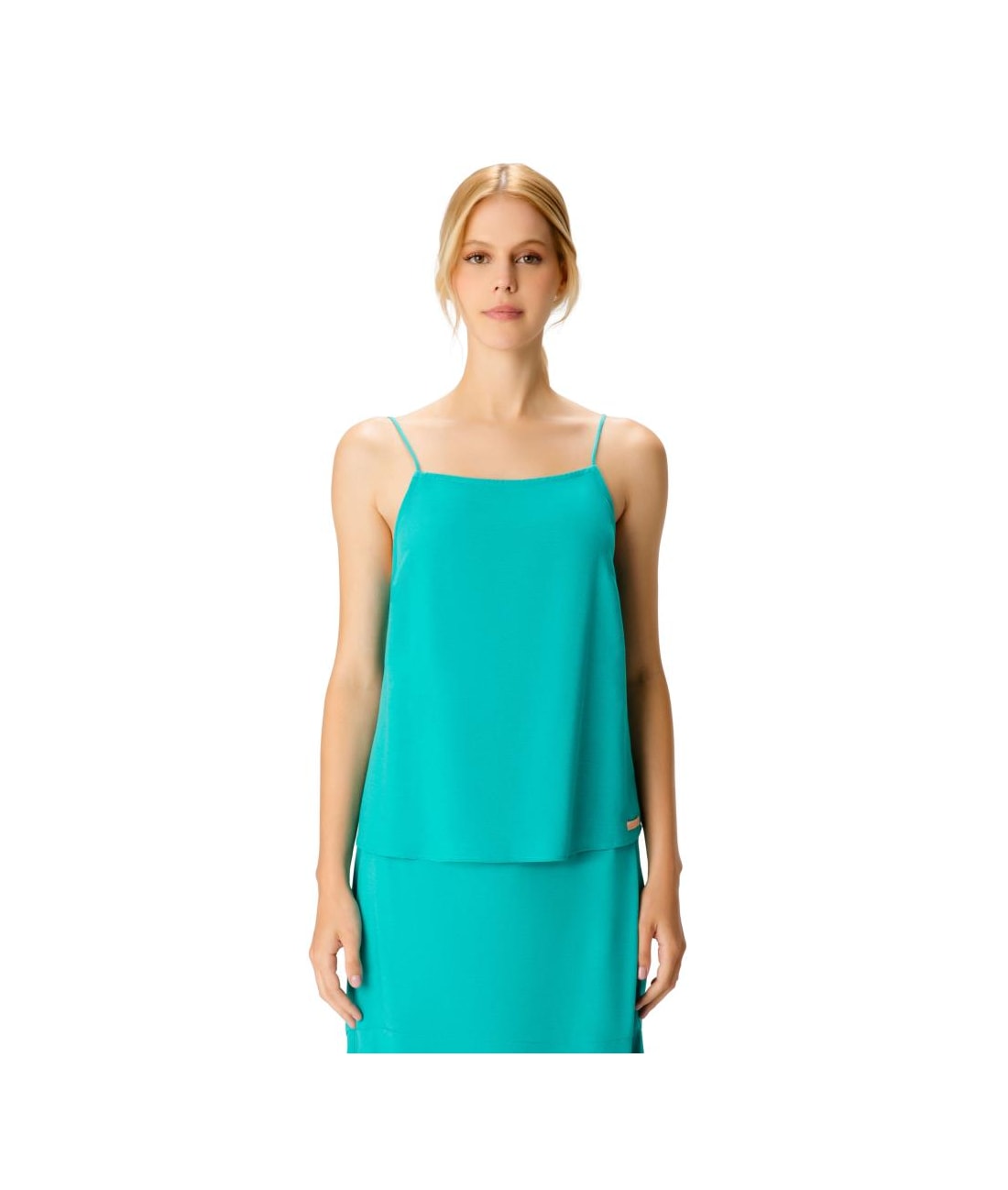 Blusa Resort Linen Blend Verde Agua