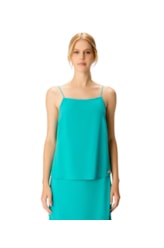 Blusa Resort Linen Blend Verde Agua