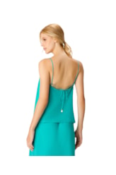 Blusa Resort Linen Blend Verde Agua