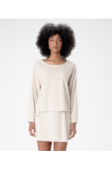 Blusa Rib Suede Areia