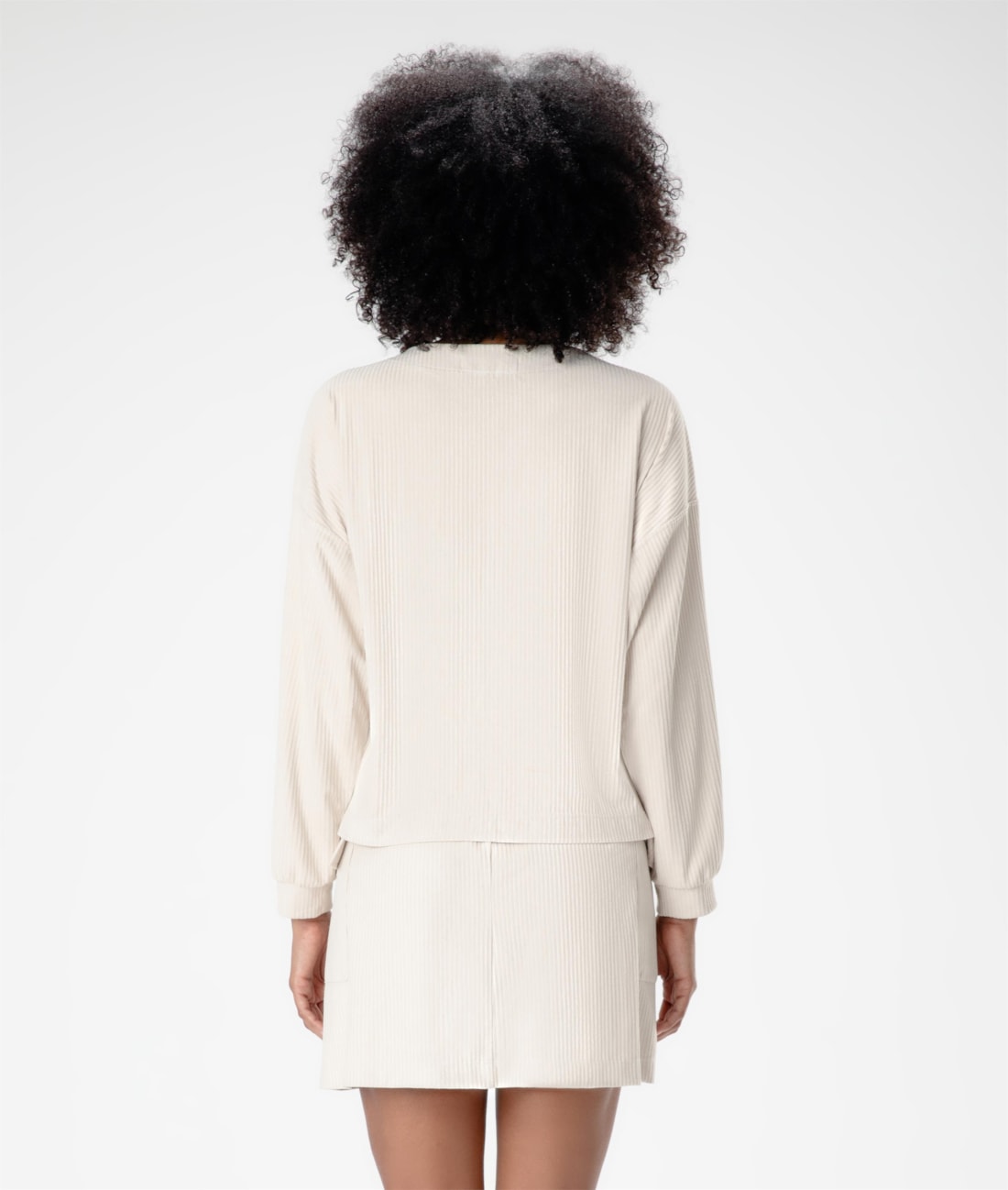 Blusa Rib Suede Areia