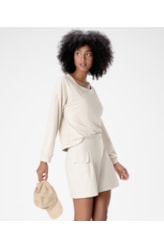 Blusa Rib Suede Areia
