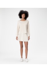 Blusa Rib Suede Areia
