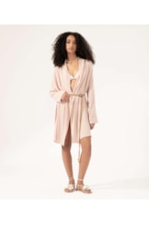 Blusa Transpasse Cordão Crepe Rosa Dusty