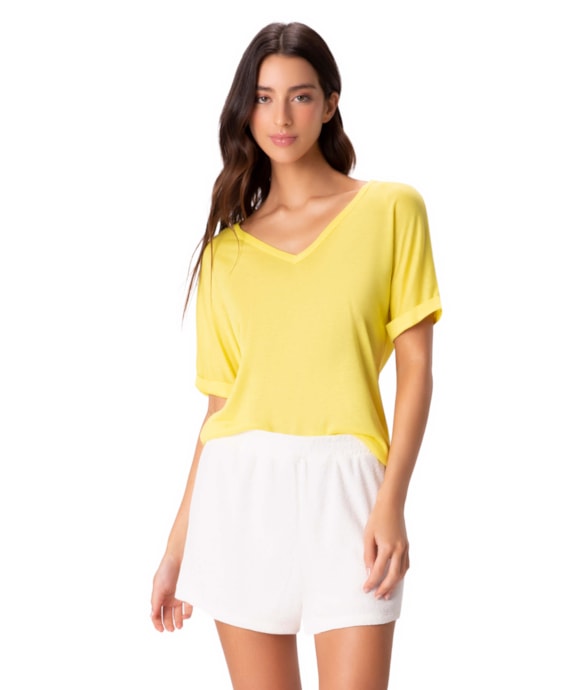 Blusa Travete Neon Tricot Amarelo