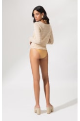 Blusa Tricot Lurex Stripes Natural