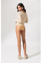 Blusa Tricot Lurex Stripes Natural