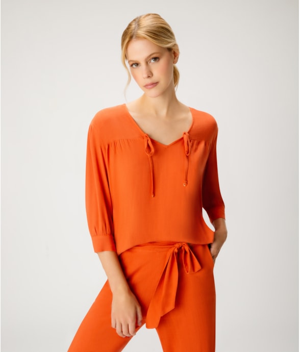 Blusa Visco Slub Telha