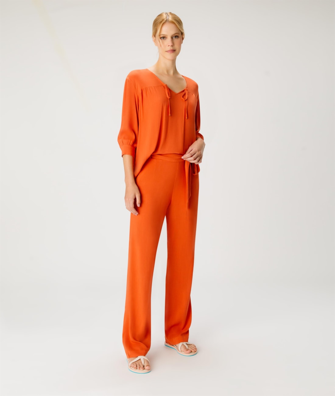 Blusa Visco Slub Telha