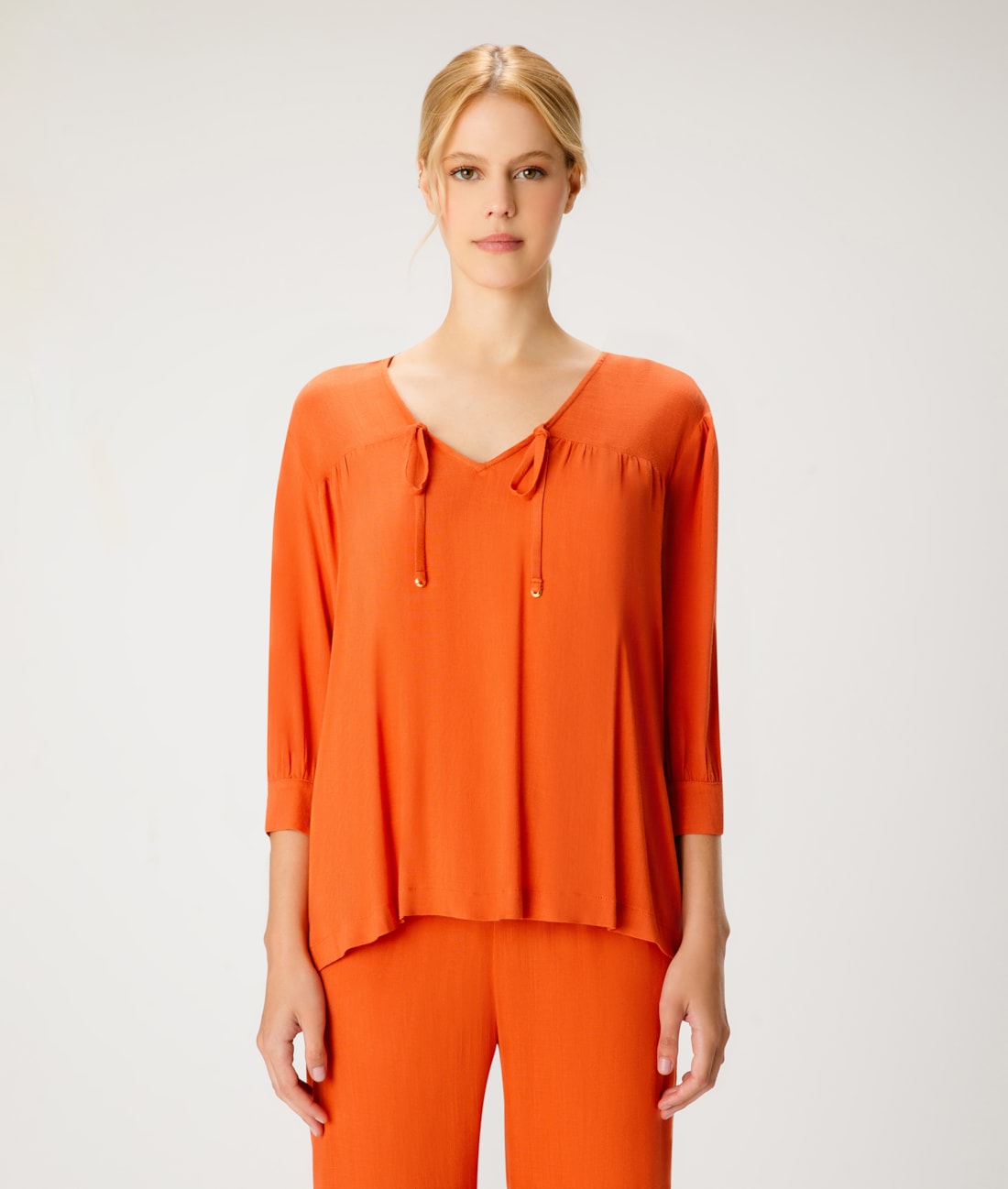 Blusa Visco Slub Telha