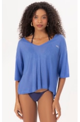 Blusa Viscolinho Azul Bic