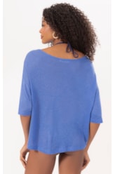 Blusa Viscolinho Azul Bic