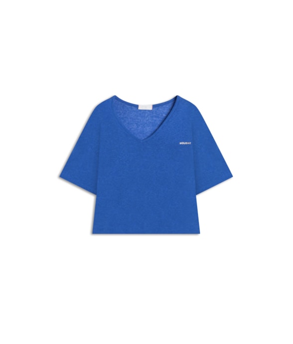 Blusa Viscolinho Azul Bic