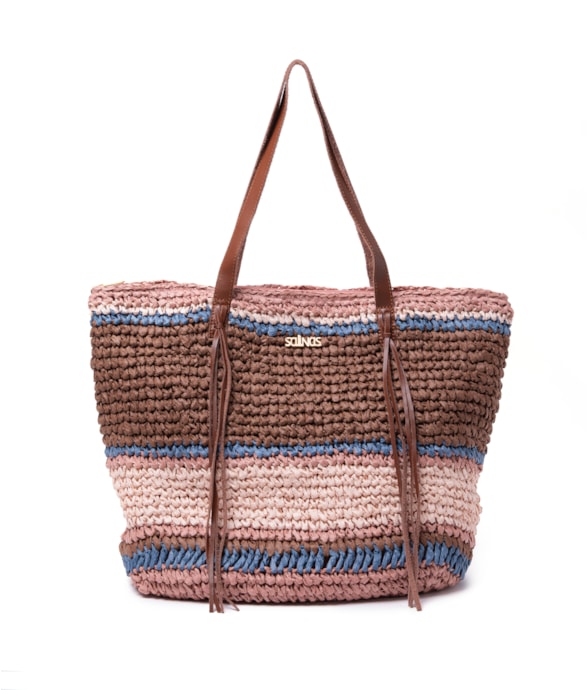 Bolsa Tote Fringes Salinas Rosa Velho