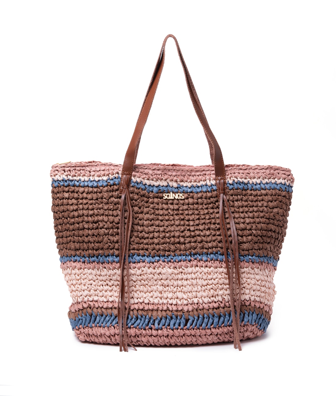 Bolsa Tote Fringes Salinas Rosa Velho