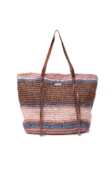Bolsa Tote Fringes Salinas Rosa Velho